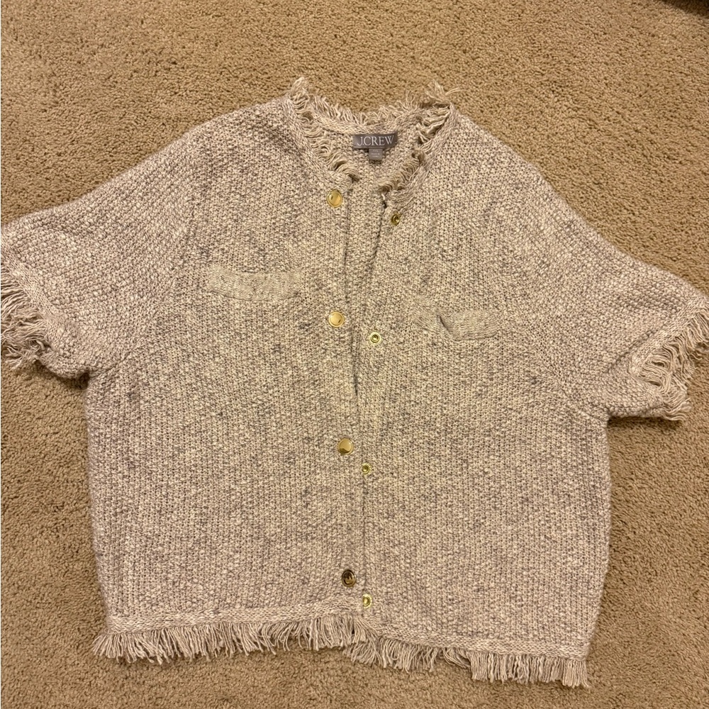 J. Crew Heather Fringe Cardigan